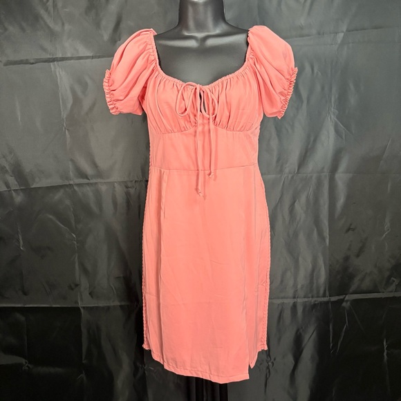 HYFVE Coral Puff Sleeve Midi Dress - Picture 2 of 9